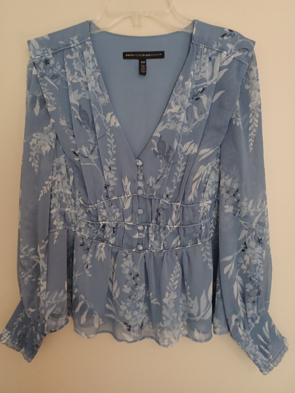 Like New - WHBM Peplum Top Light Blue Size XSP